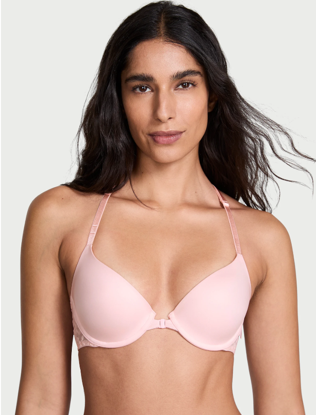Brasier Victoria Secret demi liso y ligeramente forrado rosa 38C